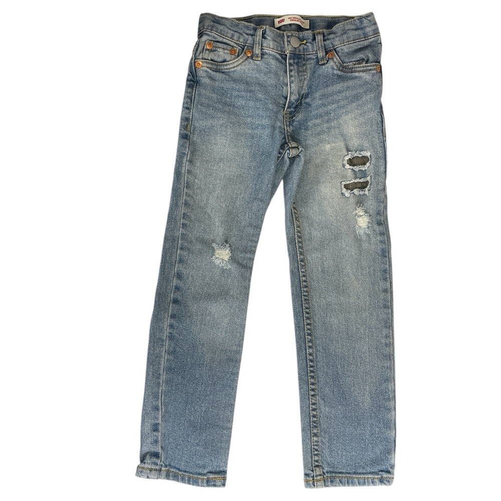 Levis Kids 502 Regular Taper Distressed Adjustable Waist Size 6 (5-6 yrs)